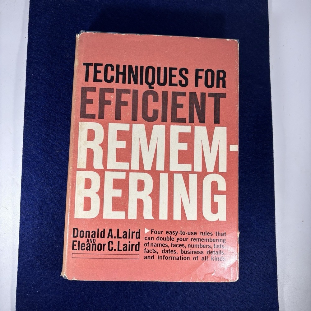 Techniques for Efficient Remembering Hardcover 1960 First Edition HV/DJ